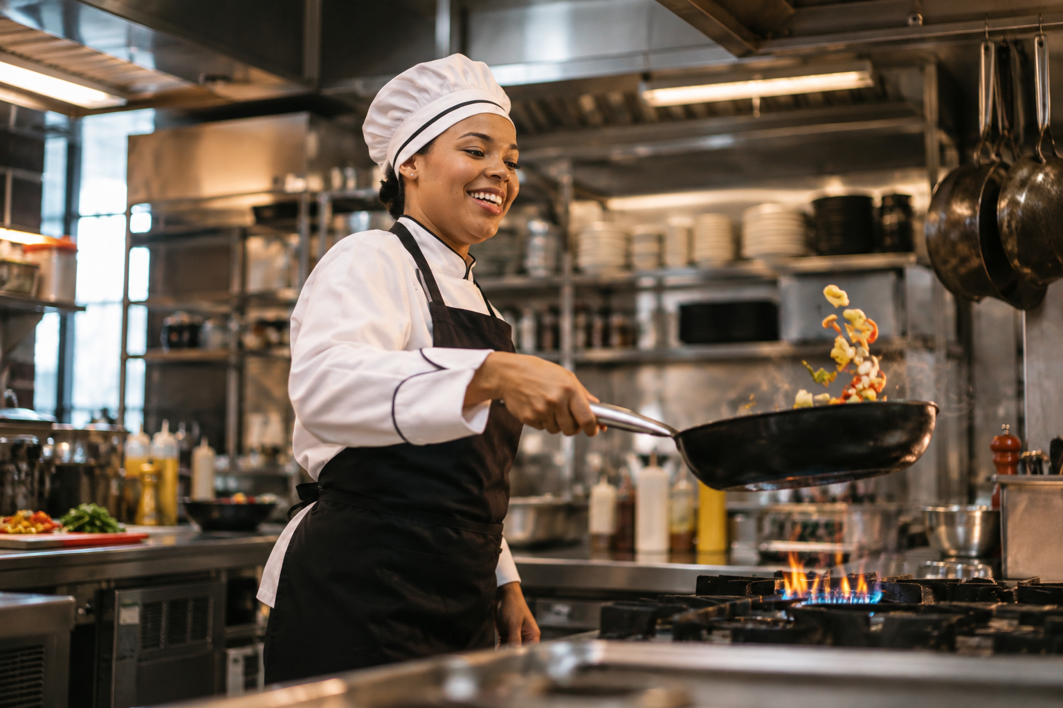 Chef em cozinha profissional
